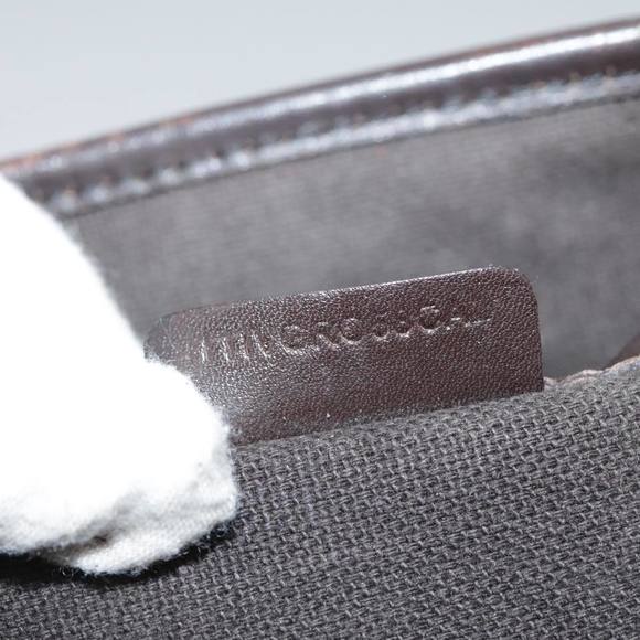 BURBERRY Nova Check Tote Bag PVC Leather Beige Brown gold Auth 108388 - Picture 12 of 16